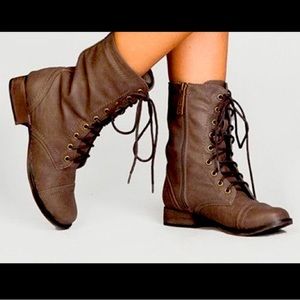 Breckelle's Brown Lace Up Combat Style  Boots Women's Size 8